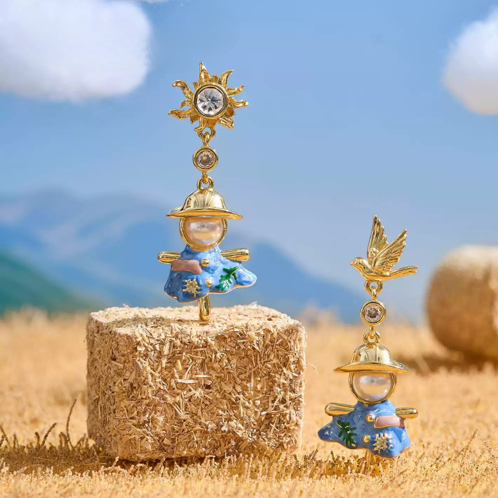 Scarecrow Asymmetrical Earrings