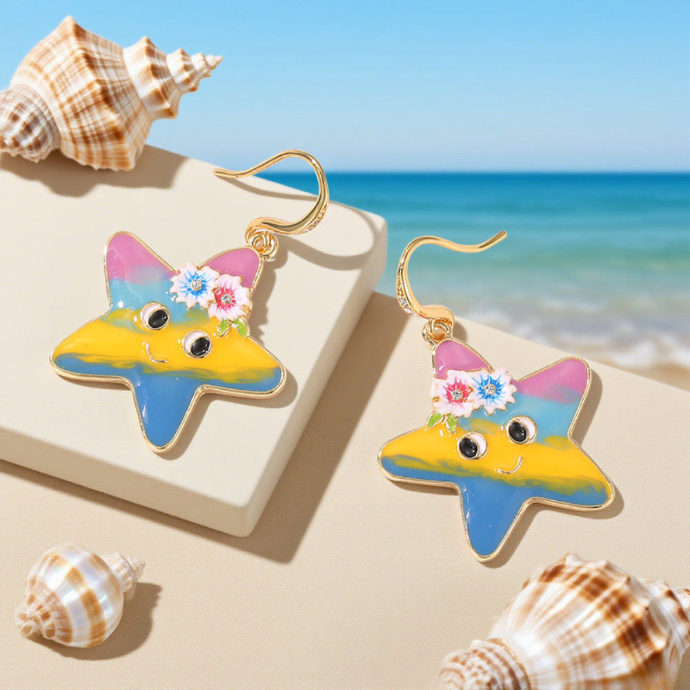 Rainbow Starfish Earrings