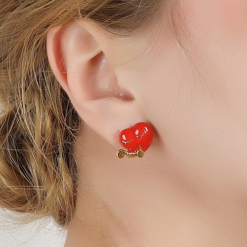 Love Heart Stud Earrings