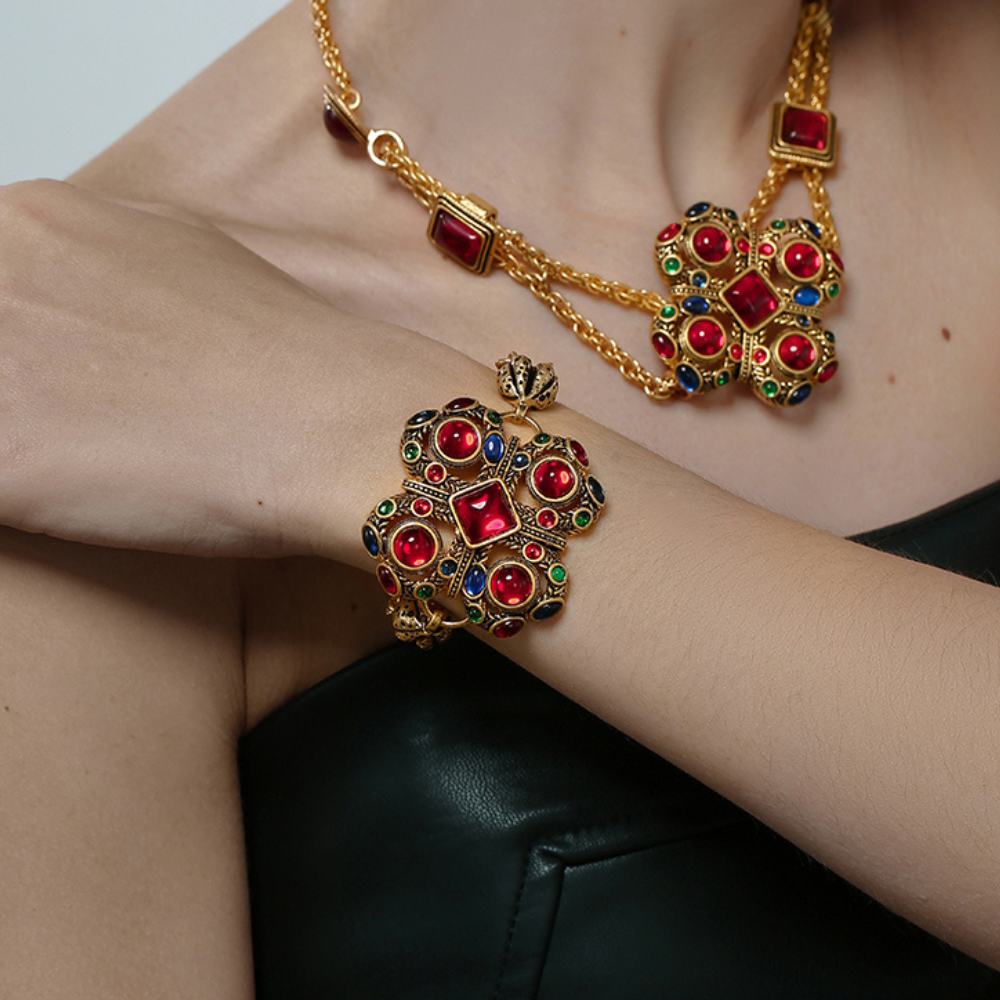 Vintage Scarlet Charm Bracelet