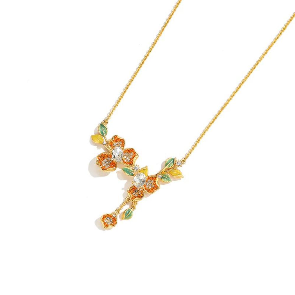 Vintage Blossom Tassel Necklace