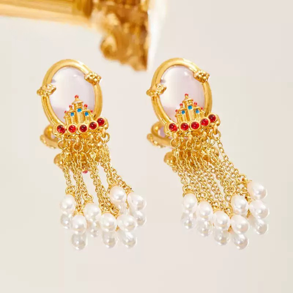 Castle in the Sky Tassel Earrings