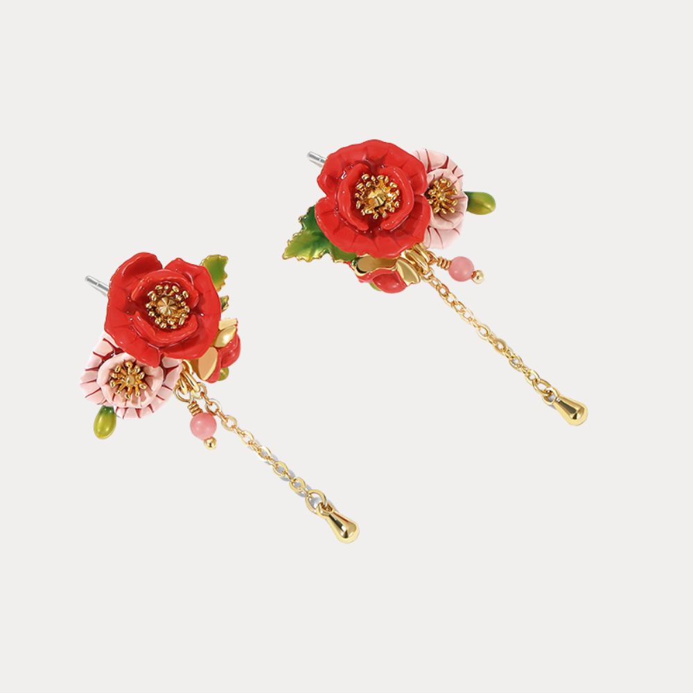 Corn Poppy Earrings