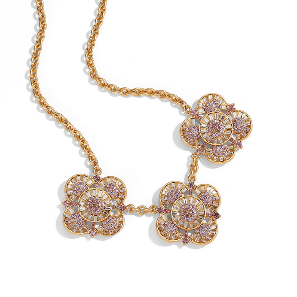 Vintage Radiant Clover Necklace