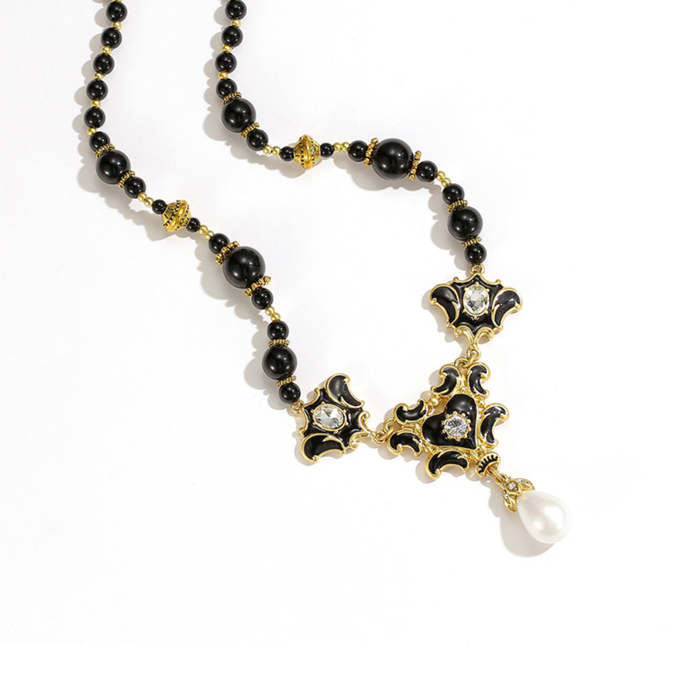 Vintage Noir Drop Necklace