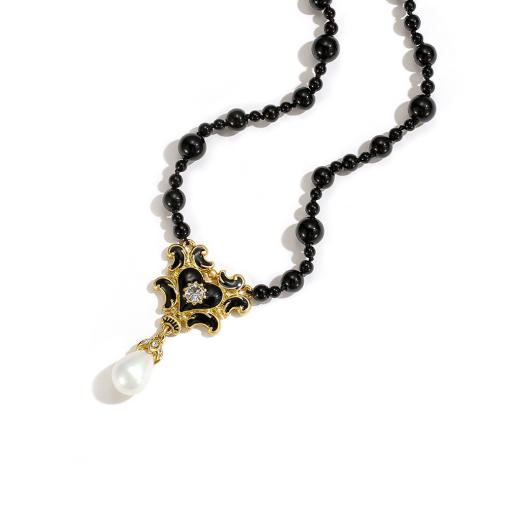 Vintage Noir Drop Necklace