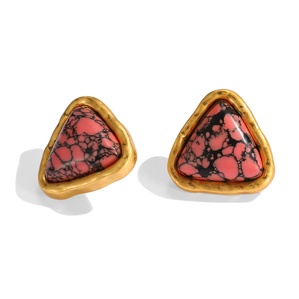 Vintage Red Stone Earrings