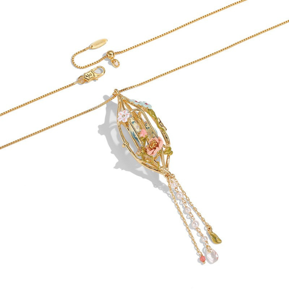 Bird Cage Pendant Necklace