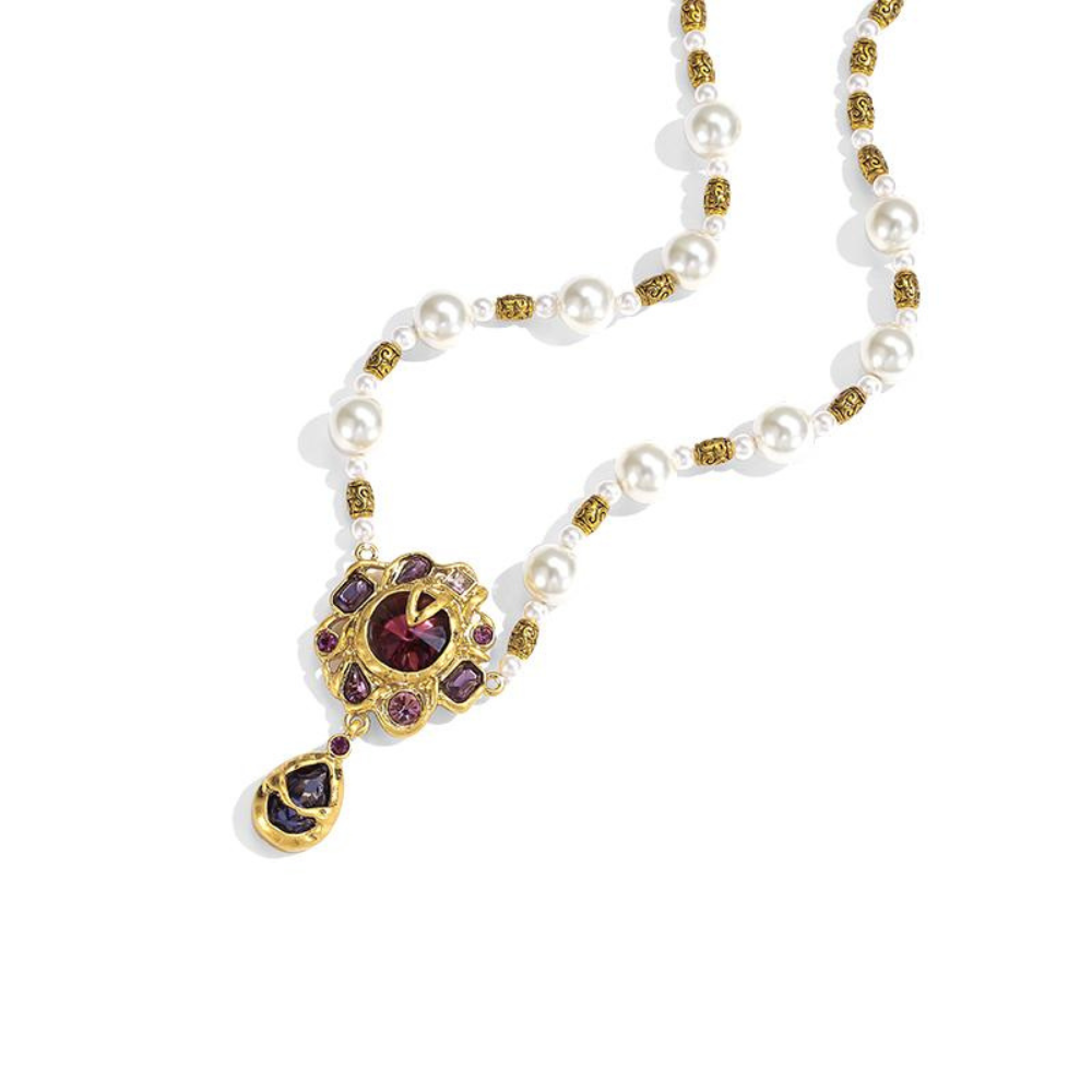 Vintage Pearl Gem Necklace