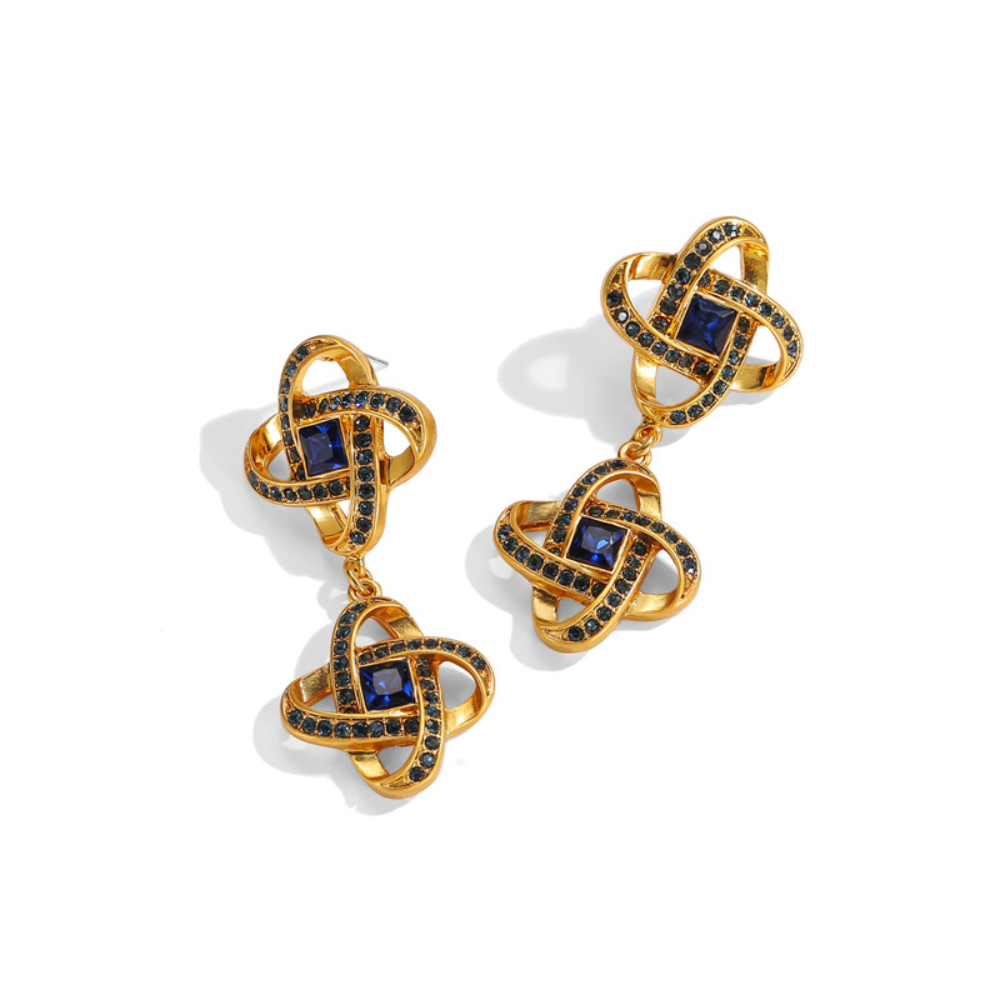 Vintage Midnight Knot Earrings