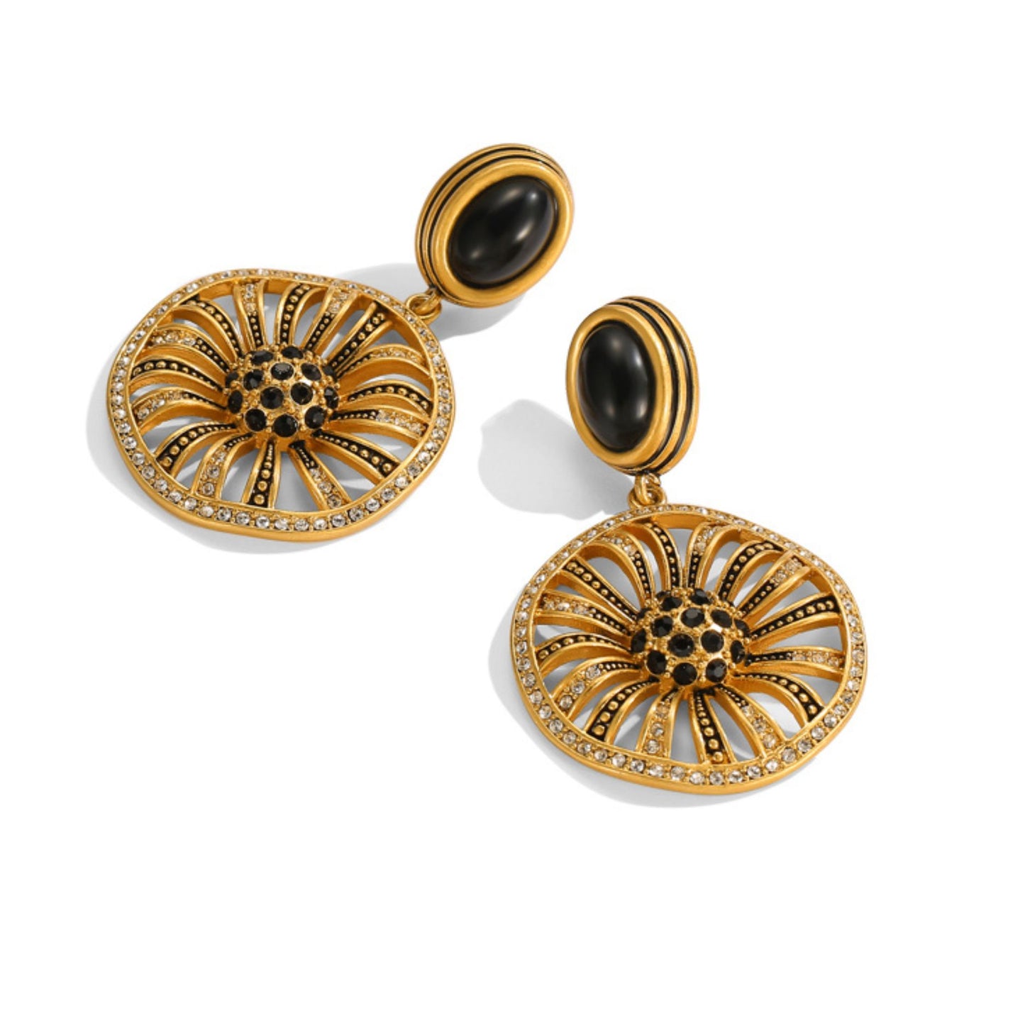 Vintage Sunflower Radiance Earrings