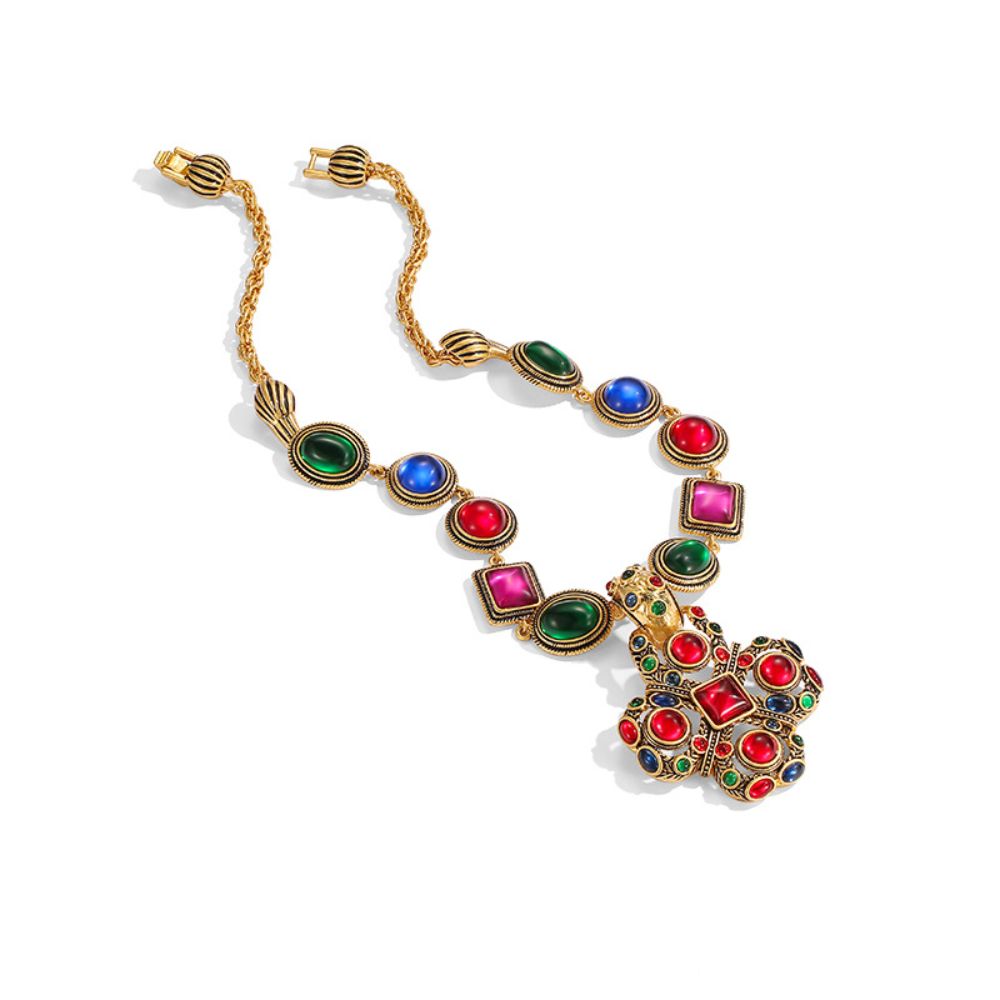 Vintage Scarlet Charm Necklace