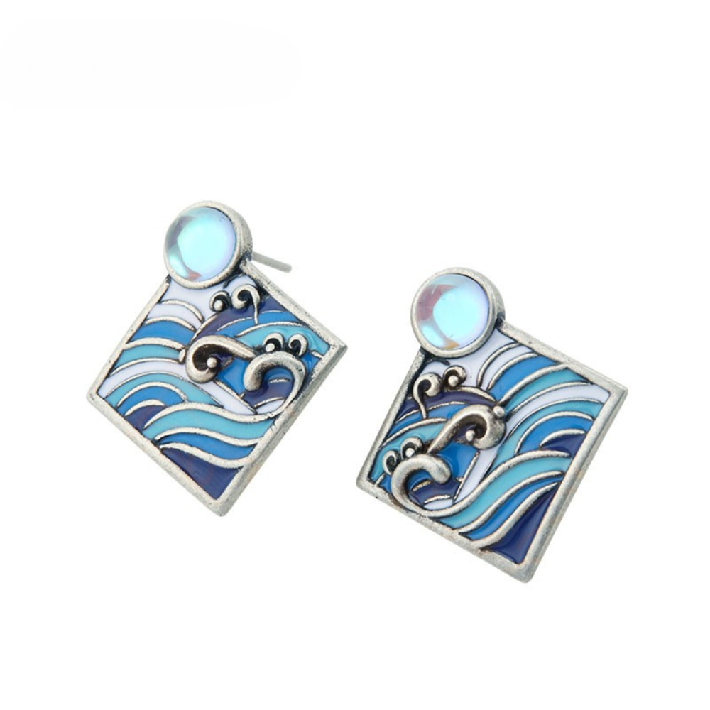 Moonlit Ocean Stud Earrings