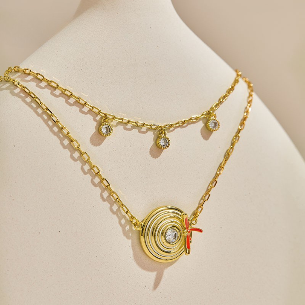 Aqua Dragonfly Necklace