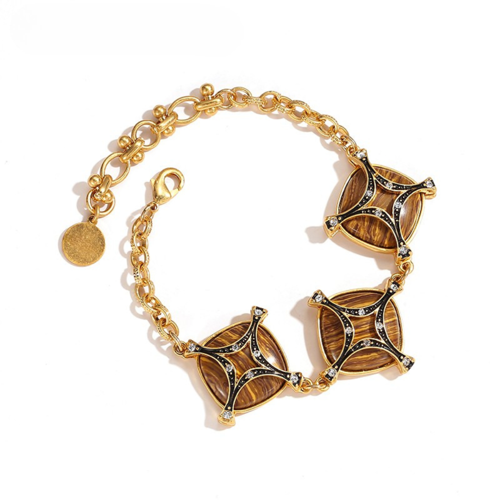 Vintage Cross Lattice Chrysoberyl Bracelet