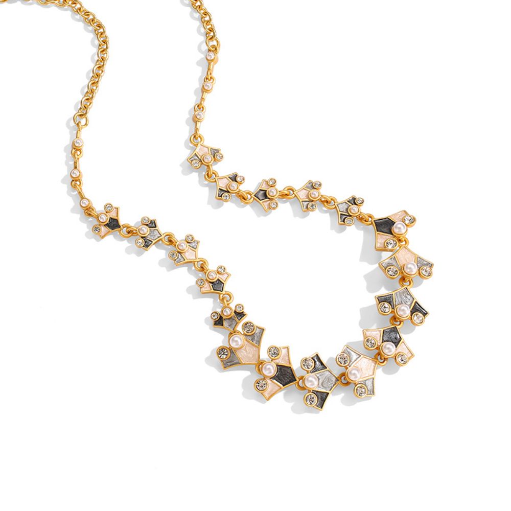 Vintage Petal Pearl Necklace