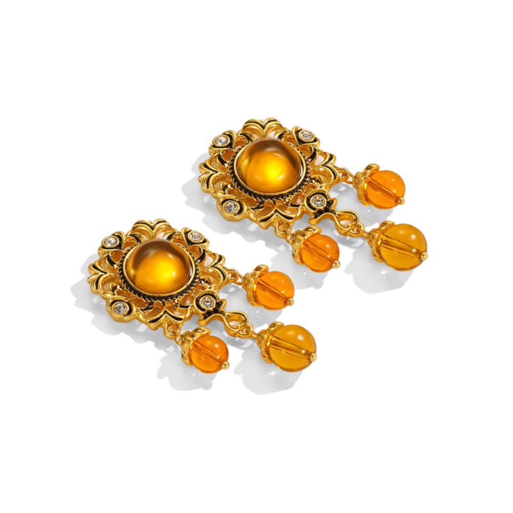 Vintage Amber Glow Earrings