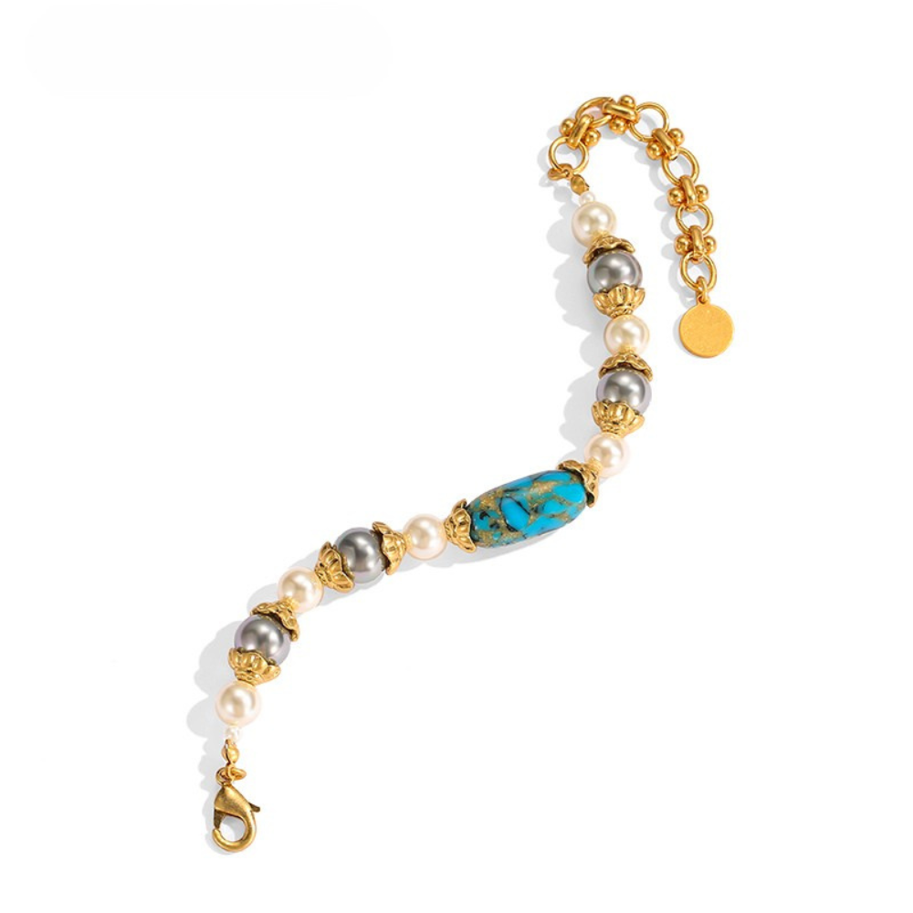 Vintage Ocean Gem Beaded Bracelet