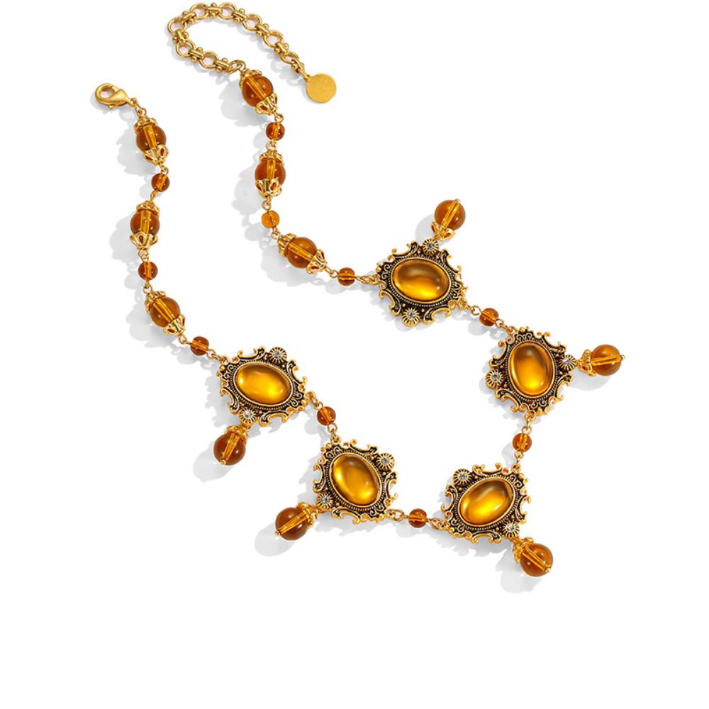 Vintage Amber Glow Necklace