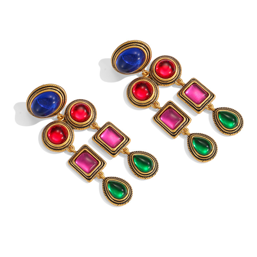 Vintage Scarlet Drop Earrings