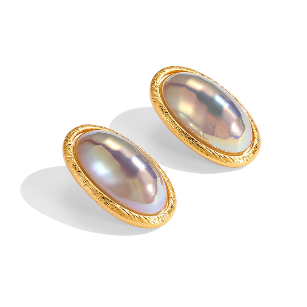 Vintage Iridescent Glow Stud Earrings