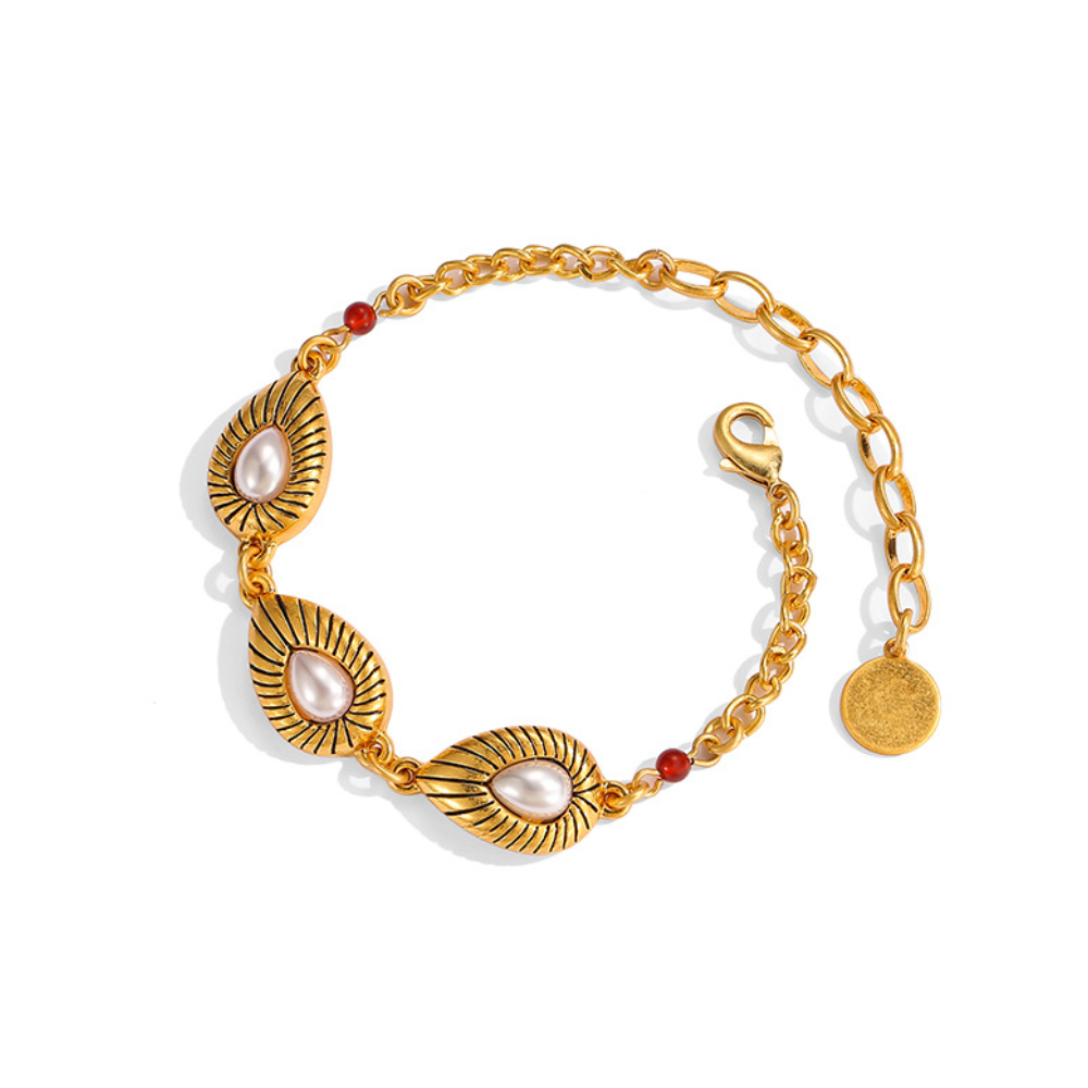 Vintage Gilded Oval Link Bracelet