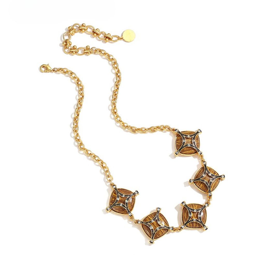 Vintage Cross Lattice Chrysoberyl Necklace