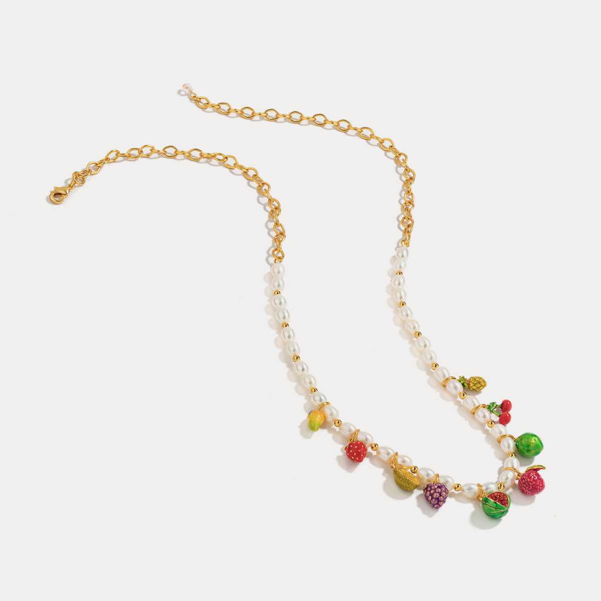 Personalized Fruit Necklace With Pearls