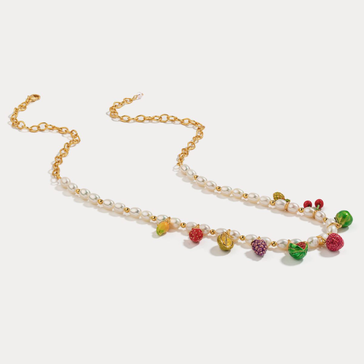 Personalized Fruit Necklace With Pearls