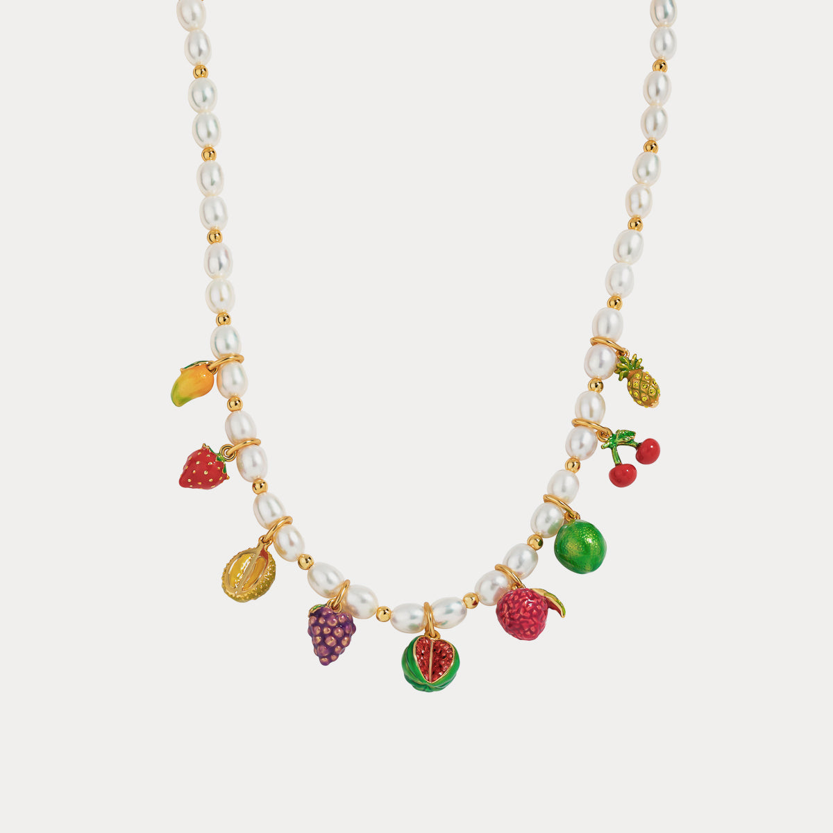 Personalized Fruit Necklace With Pearls