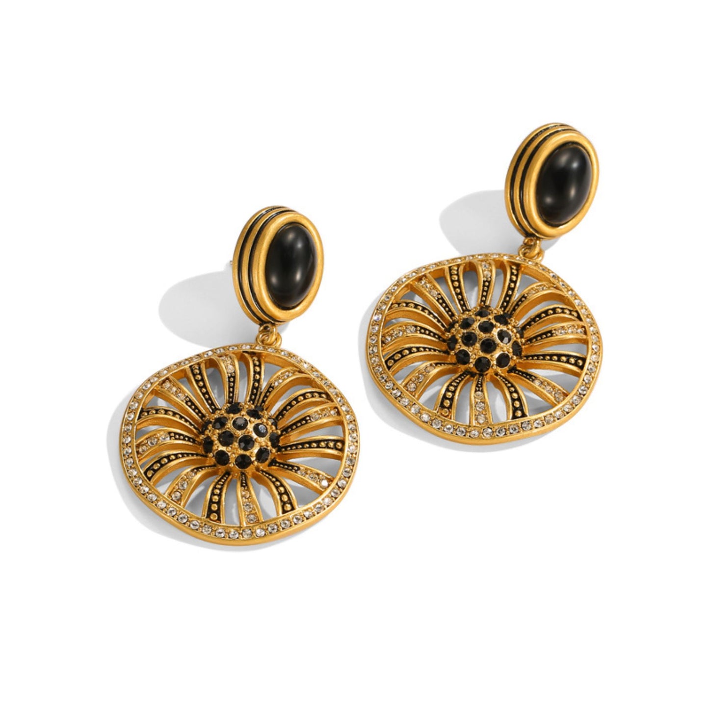 Vintage Sunflower Radiance Earrings