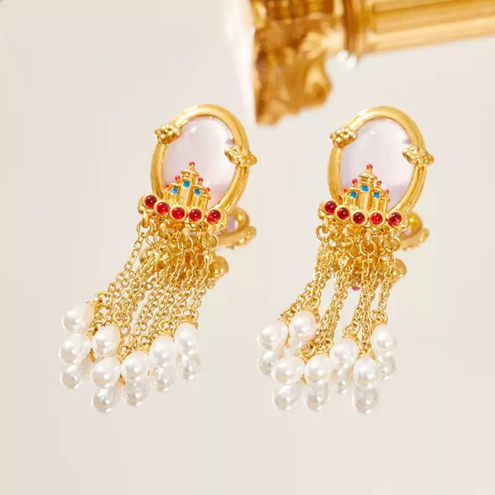 Castle in the Sky Tassel Earrings
