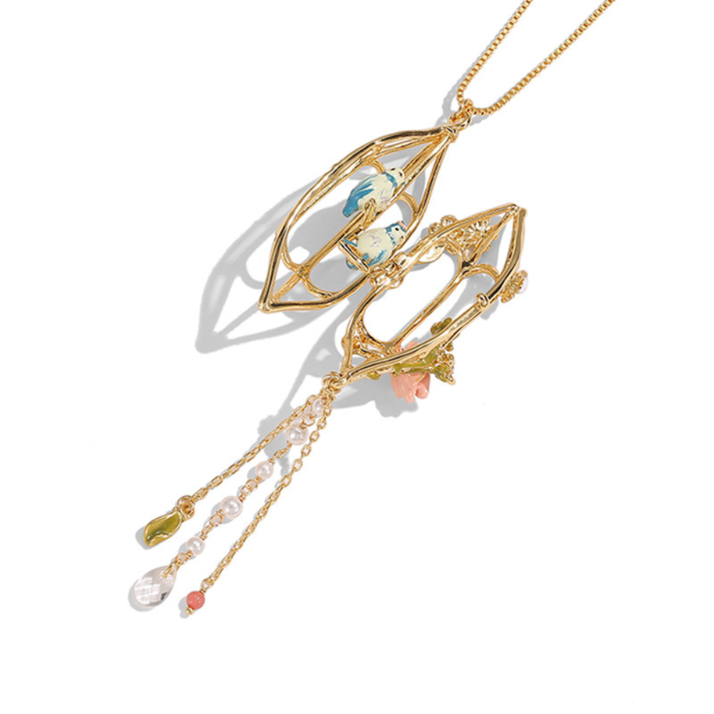 Bird Cage Pendant Necklace