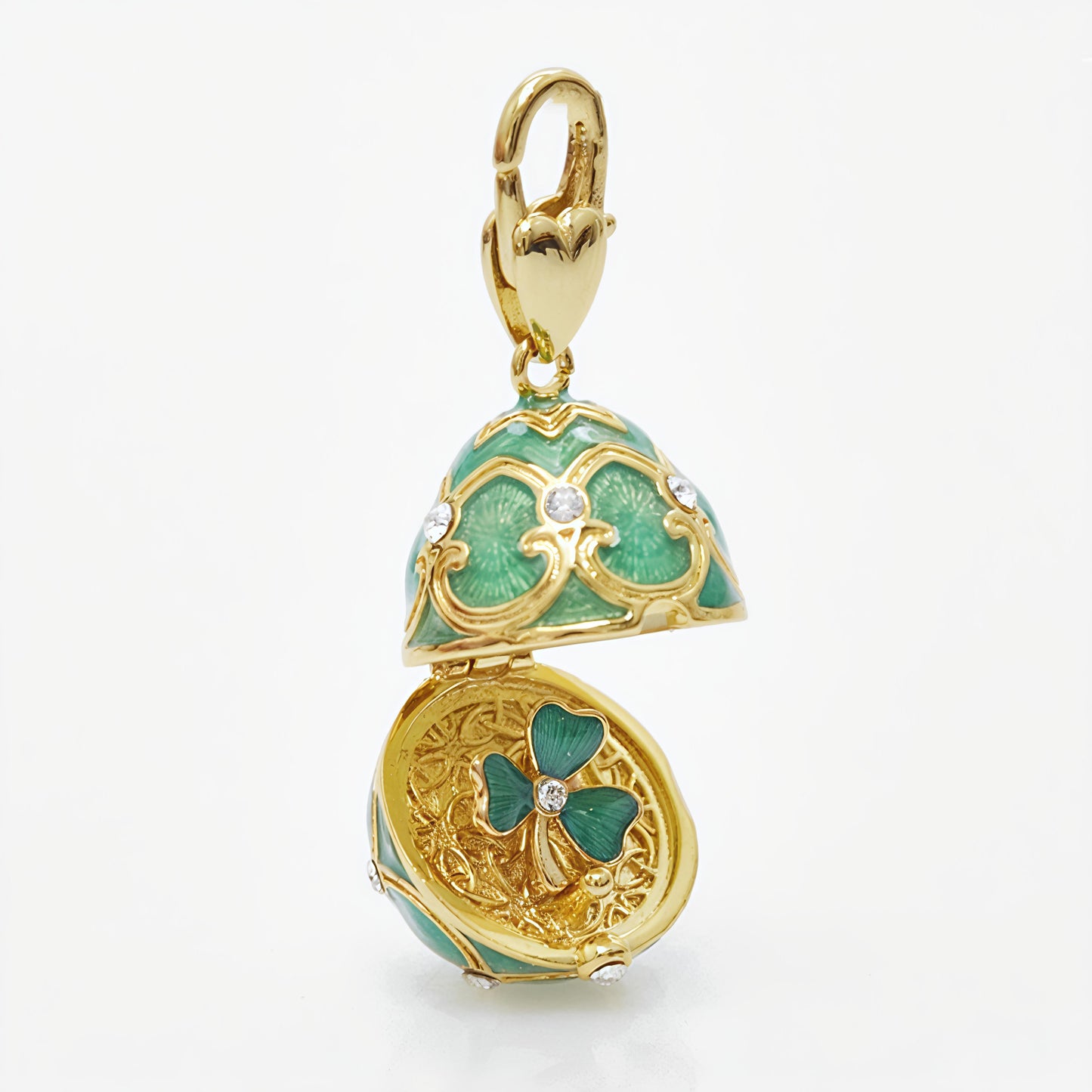 Three Leaf Clover Locket Pendant