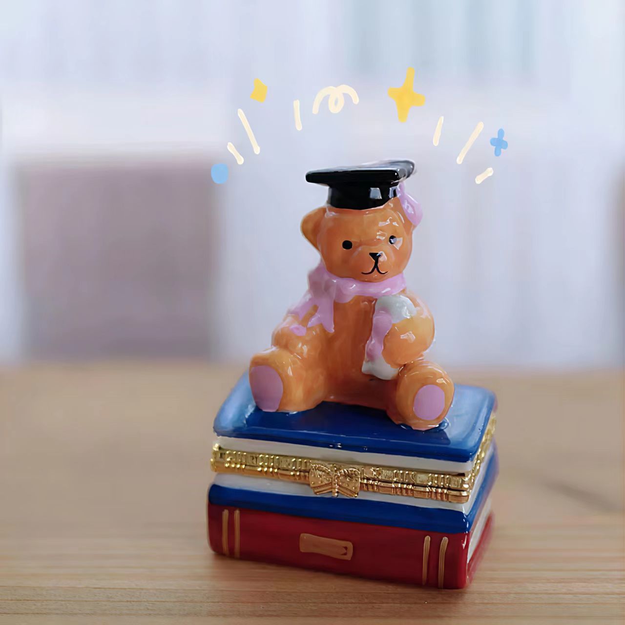 Graduation Teddy Bear Trinket Box
