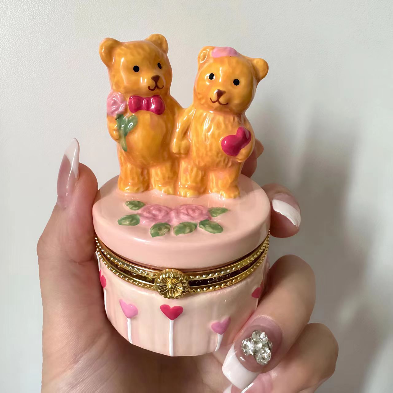 Teddy Bear Couple Trinket Box
