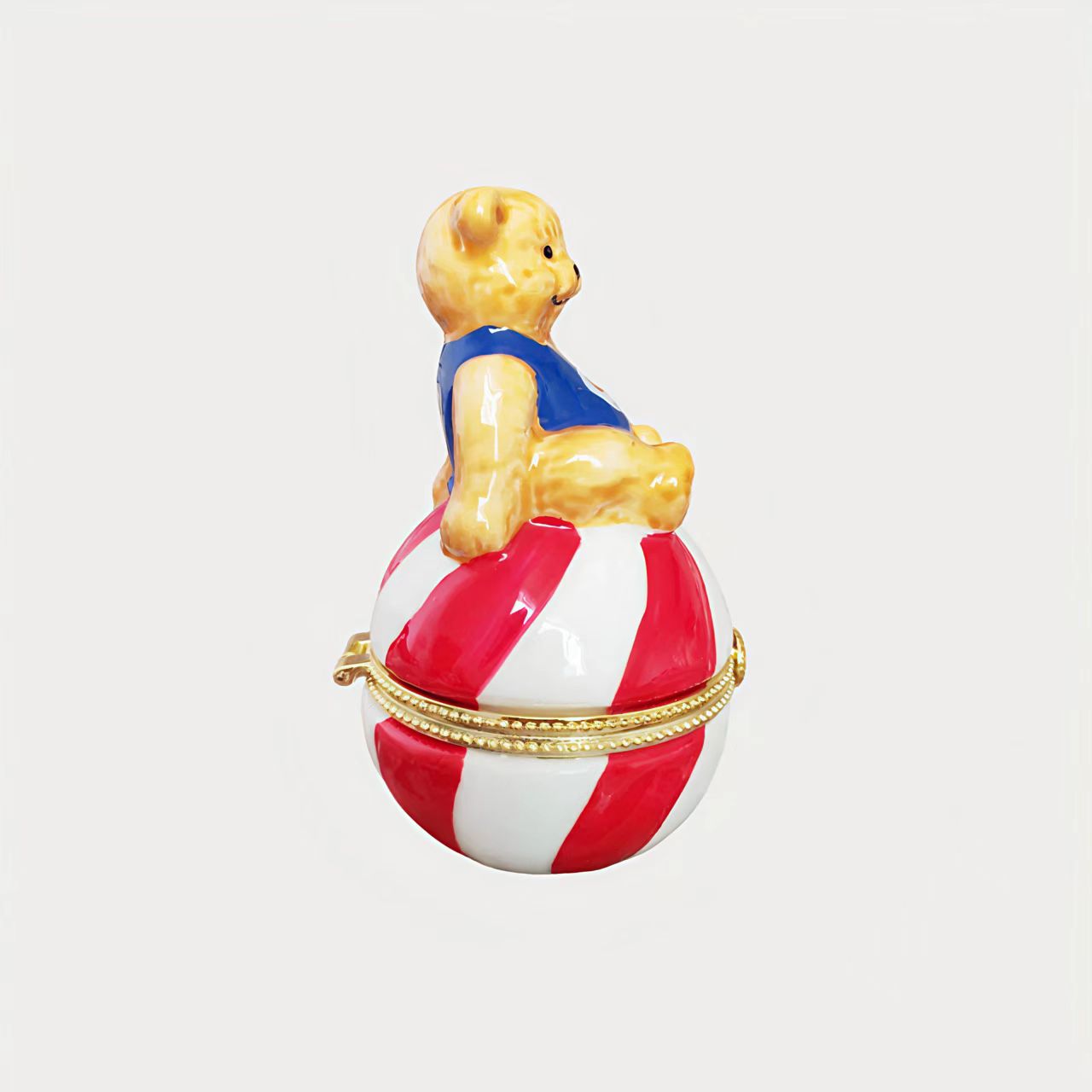 Teddy Bear on Candy Ball Trinket Box