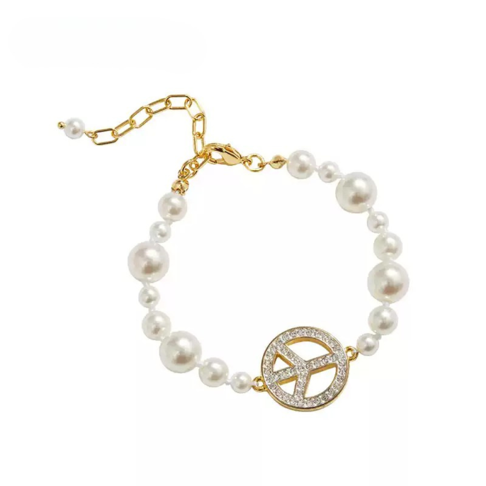 Symbol of Peace Pearl Bracelet