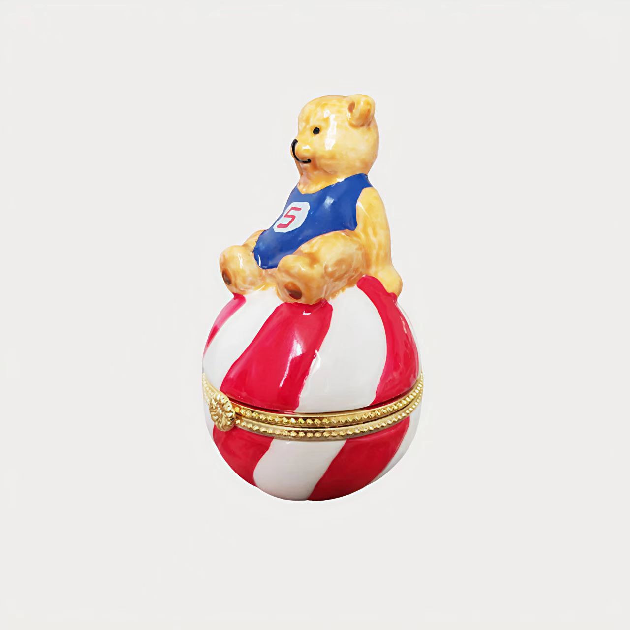 Teddy Bear on Candy Ball Trinket Box