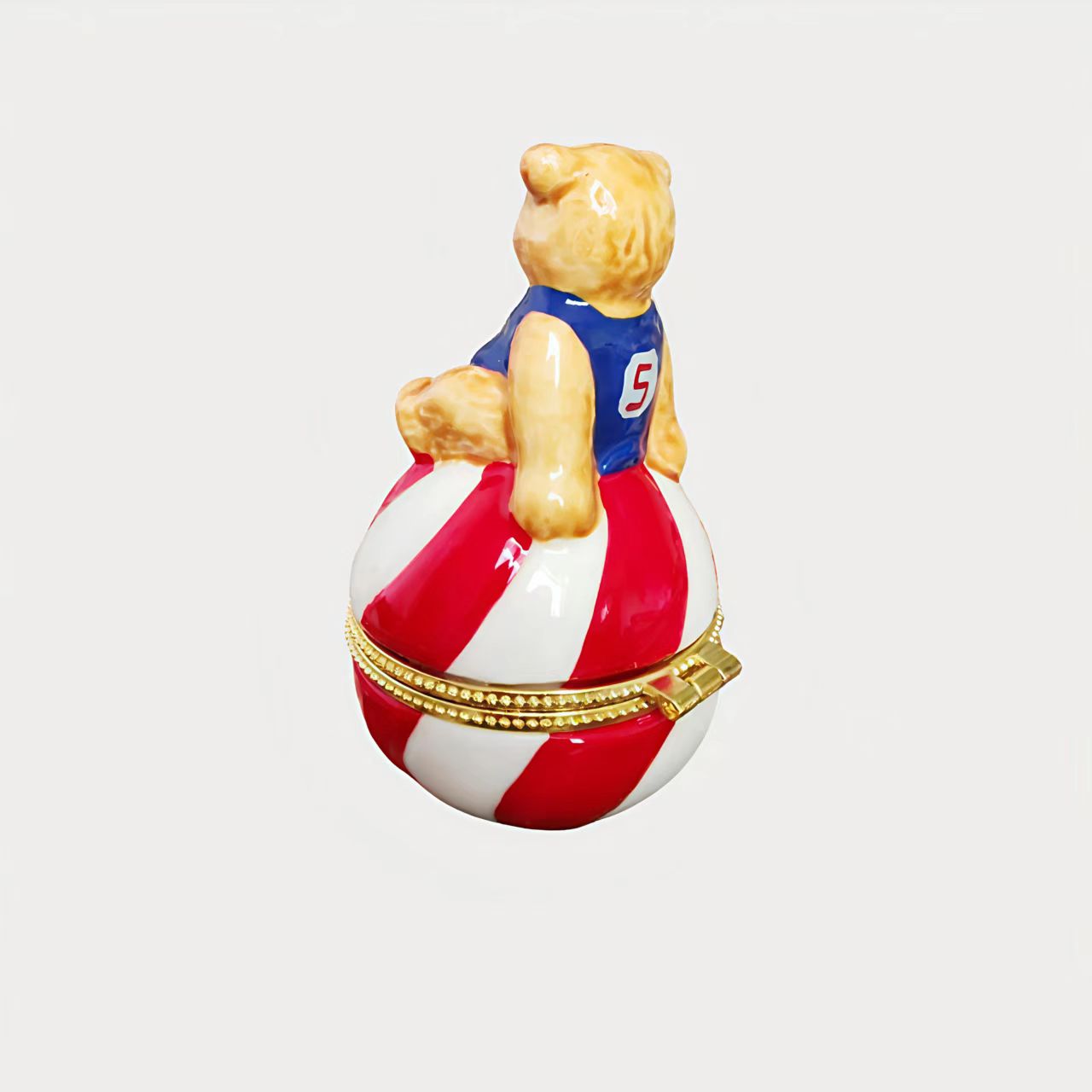 Teddy Bear on Candy Ball Trinket Box