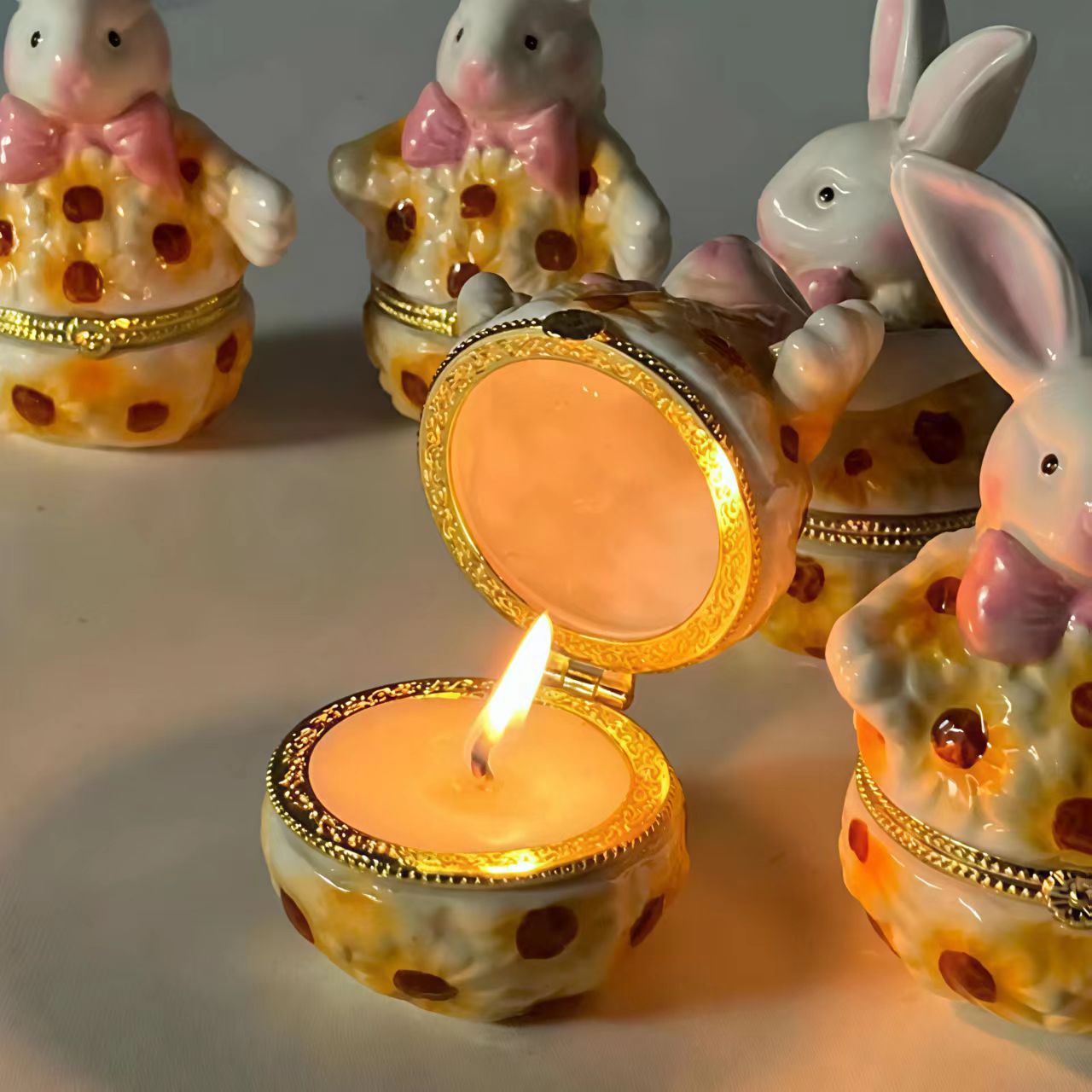 Sunflower Bunny Trinket Box