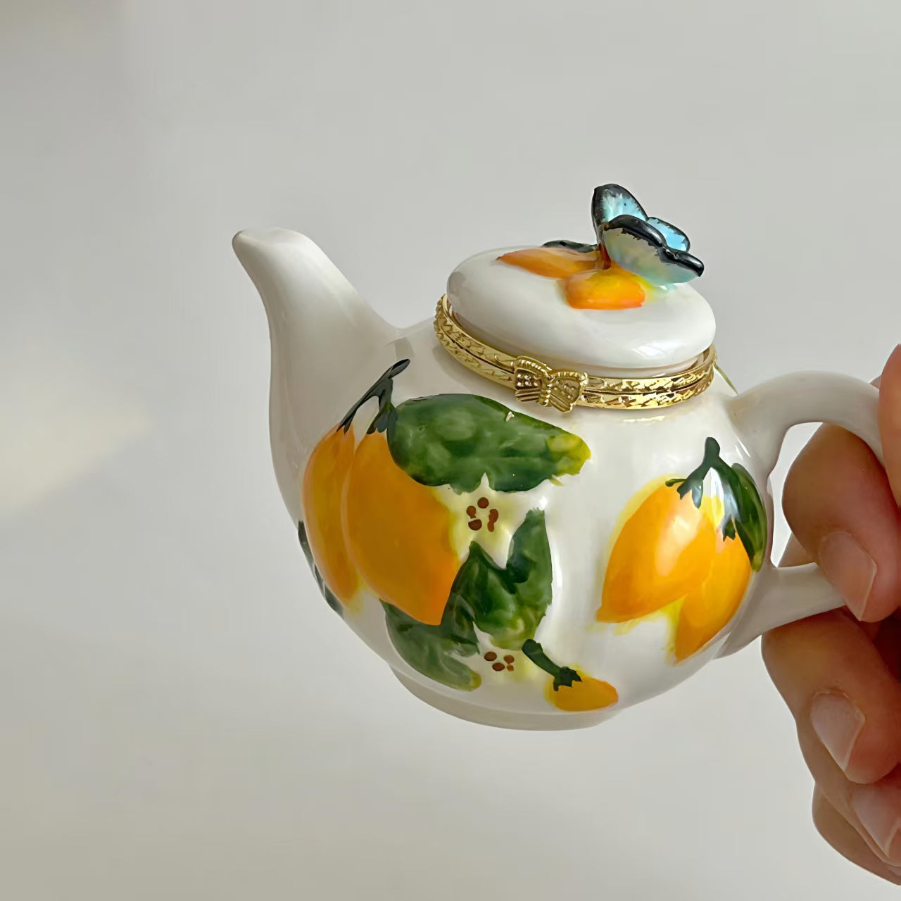 Citrus Charm Teapot Trinket Box