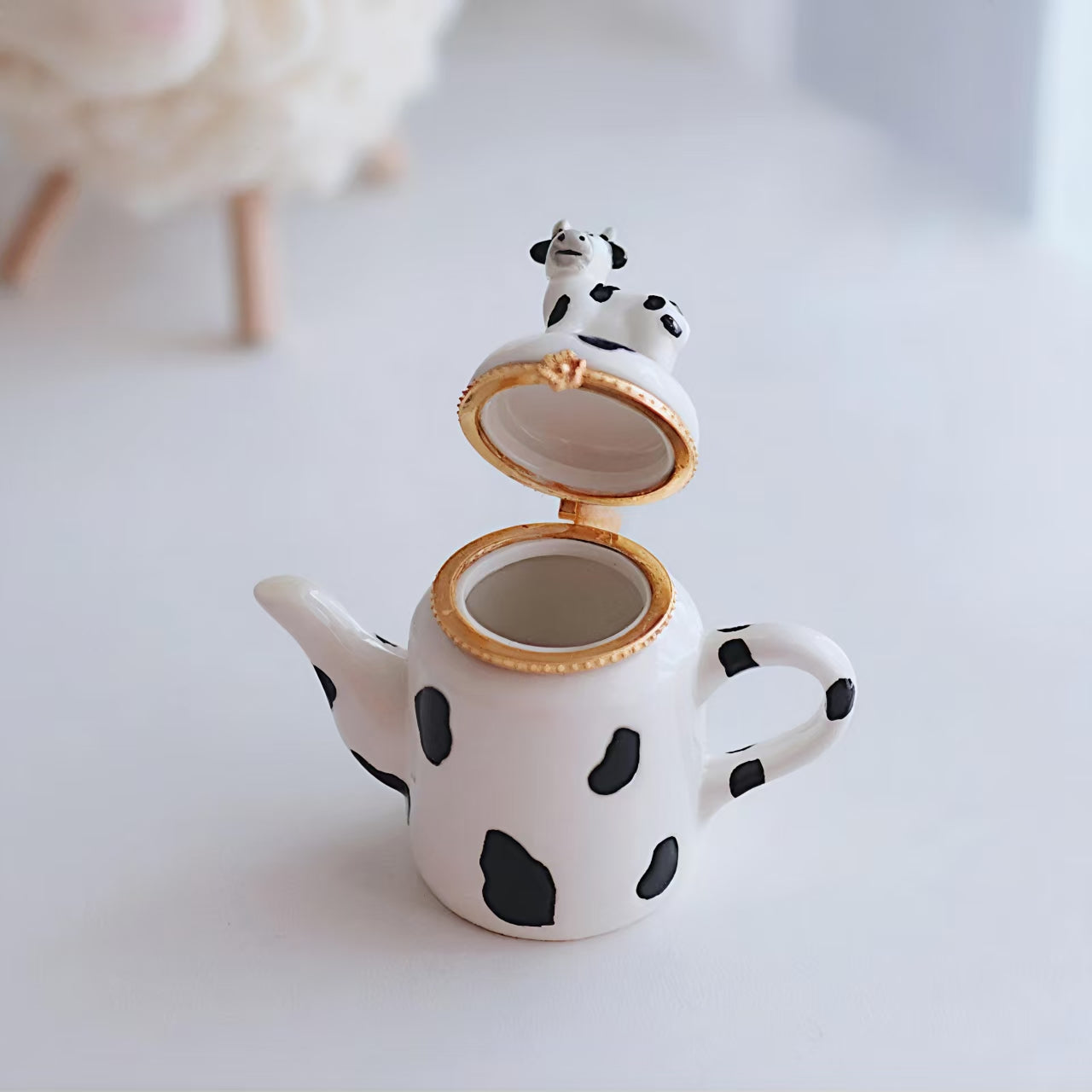 Cow Teapot Trinket Box