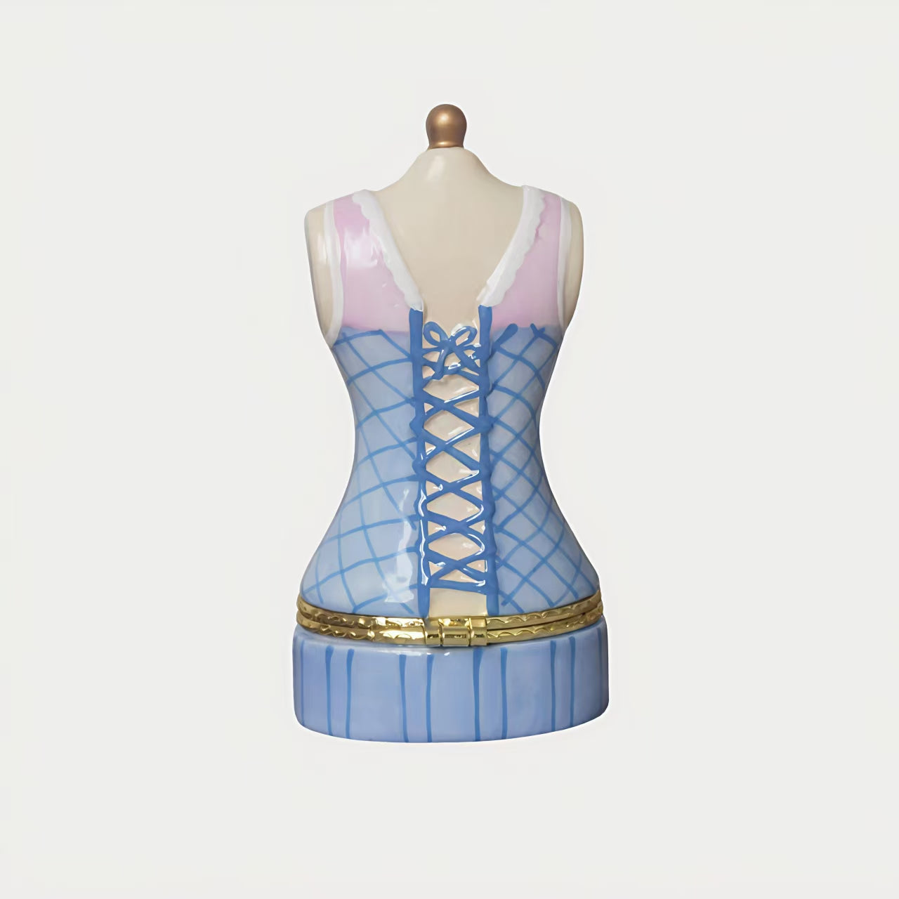 Blue Plaid Mannequin Trinket Box