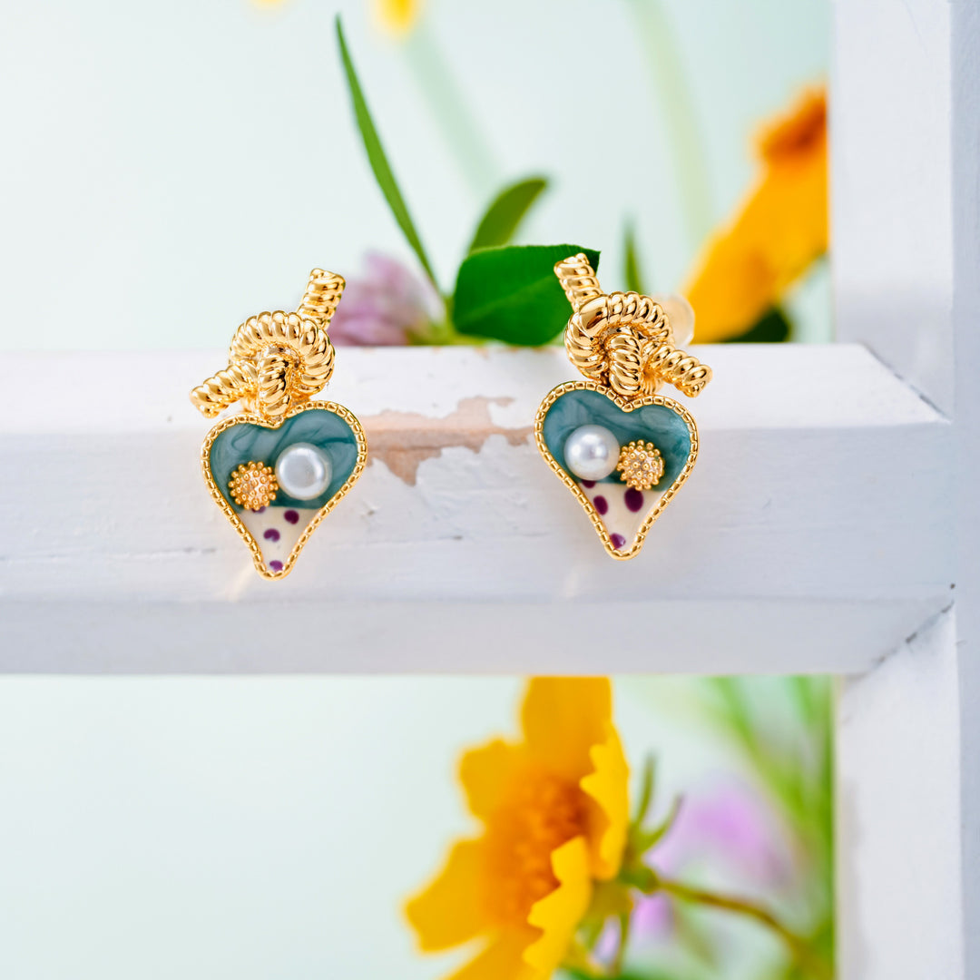 Heart Oil Painting Earrings