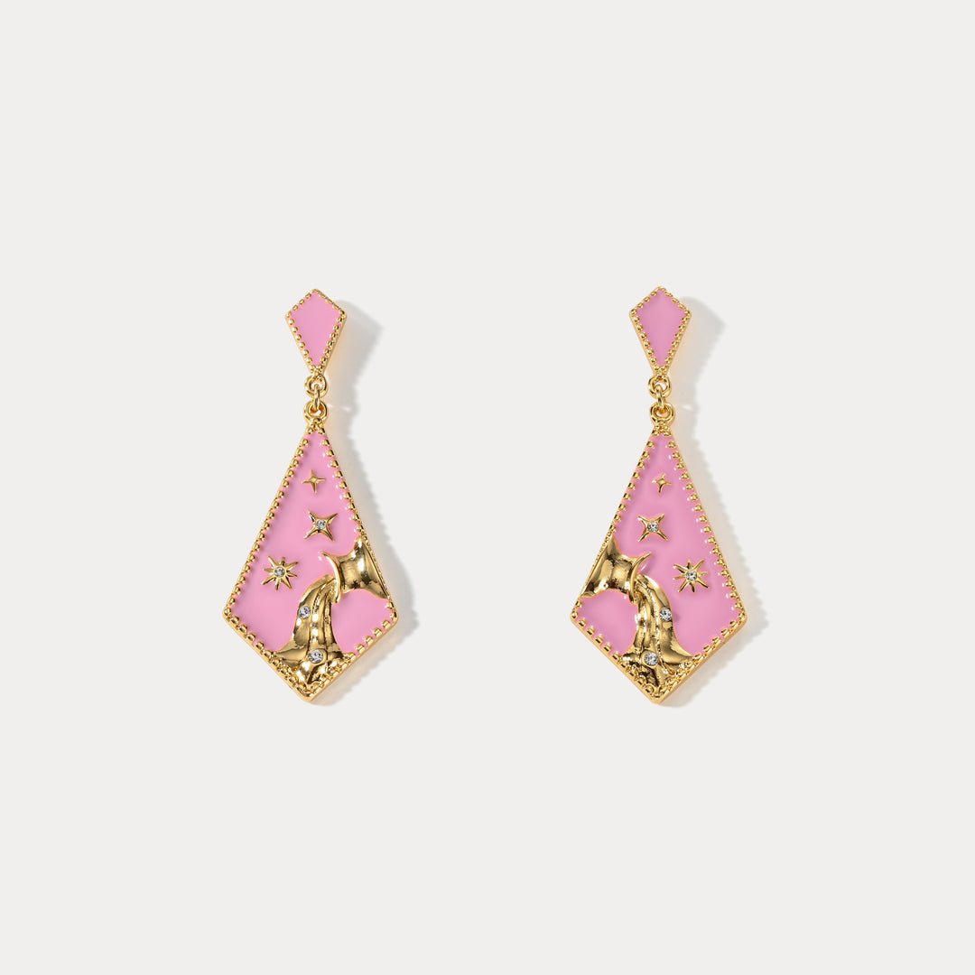 Aquarius Enamel Earrings