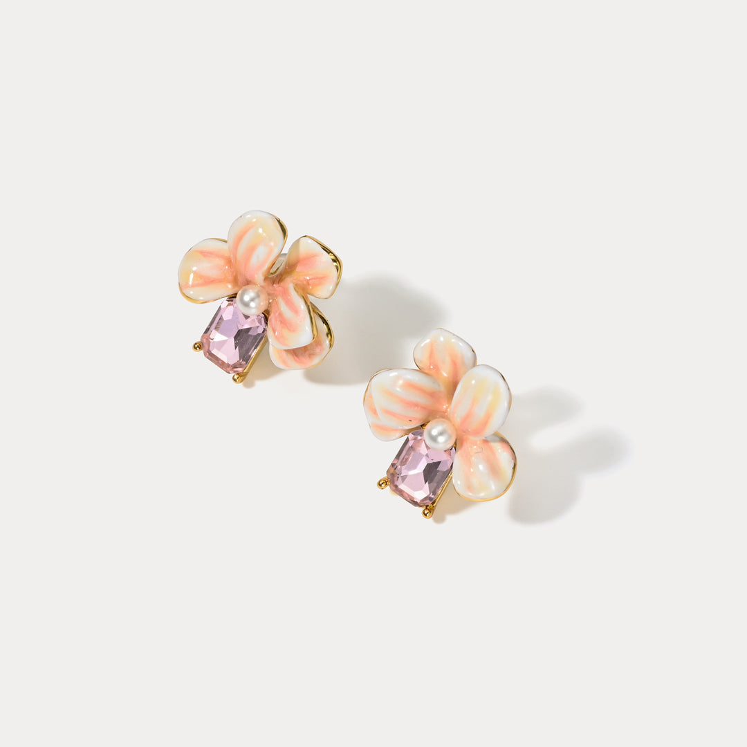 Flower Crystal Earrings