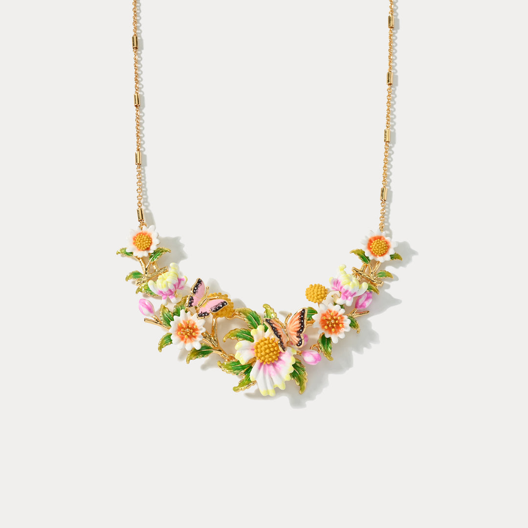 Daisy Butterfly Necklace – Floral Jewelry Verdivine