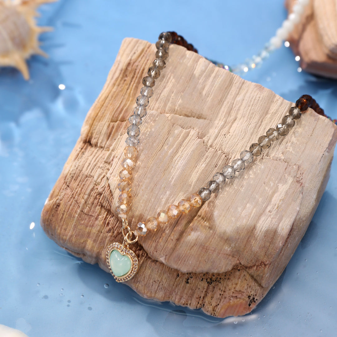 Vintage Heart Beaded Necklace