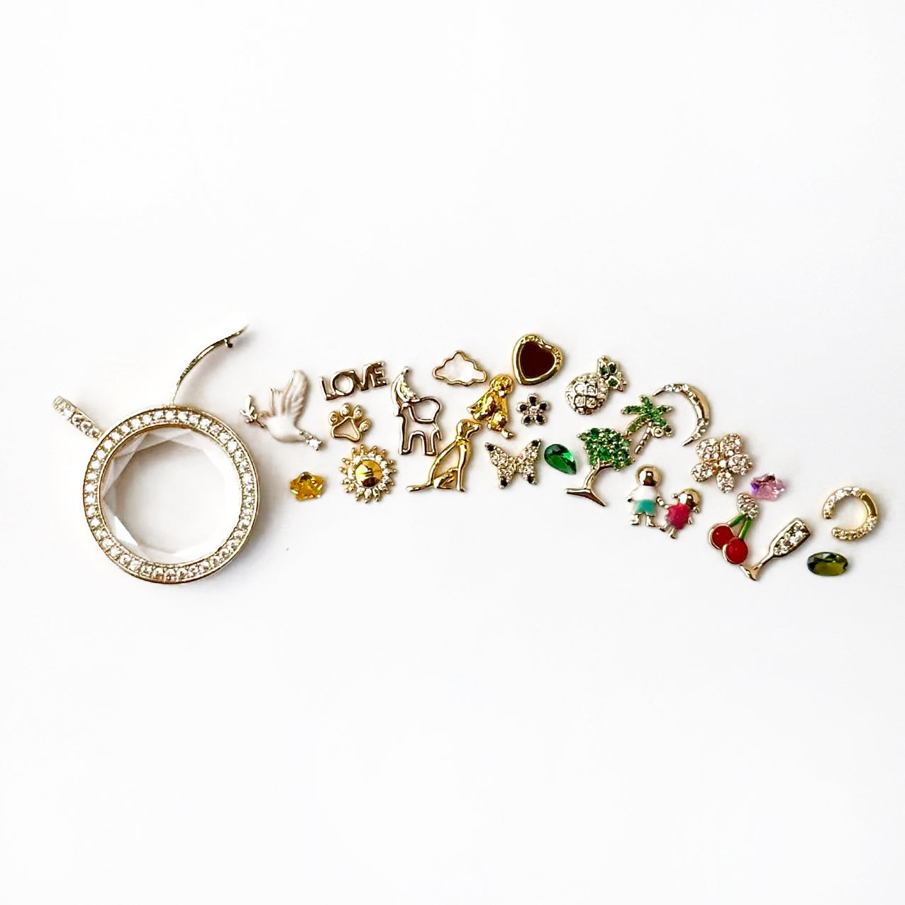 Personalized Halo Charm Box Necklace